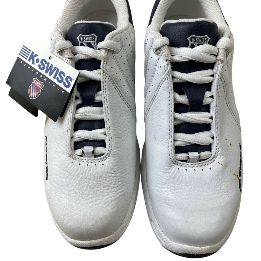 K*SWISS Men's 01289167ST124 WHT/NVY/SLVR Sneakers Size 7 Vintage 90s-Y2K